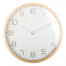 Reloj De Pared Madera/vidrio D26x5cm Blanco