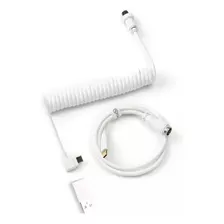 Cable Keychron Coiled Aviator Usb White Angled