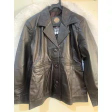 Chaqueta De Cuero Para Dama Marrón Talla 12 O S