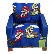 Sillón Infantil Para Niños Caricatura Mario Puf Personajes