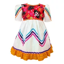 Vestido Infantil Dia Muertos Mexicano Tradicional Handmade