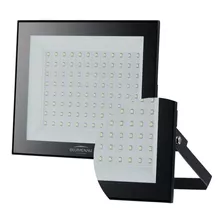 Refletor Led Blumenau Iluminação Play Holofote Prova D'água 100w Com Luz Branco-frio E Carcaça Preto 100v/240v