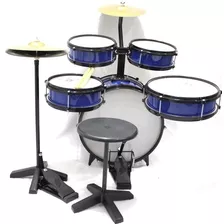 Bateria Infantil Profissional Rock Baby Azul Com Chimbal