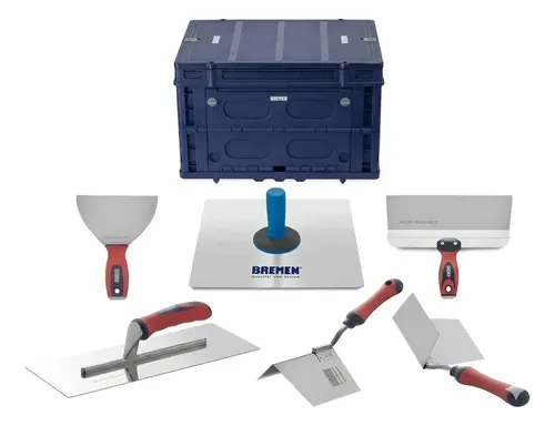 Kit Bremen: Herramientas Durlock 6pz + Cajón Plegable Azul 48x38x30cm 20kg/47l