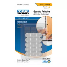 Pacote X 2 Ganchos Adesivos Brancos Blister Crystal X 20u. Cor: Branco