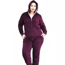 Conjunto De Plush Plus Size P Ao G3 Casaco + Calça Gordinha