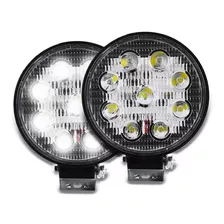 2 Faros 9 Hiper Led Redondo Auxiliar Con Estrobo Tunix