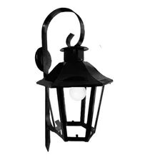 Farol Exerior De Pared Chico Apto Led Negro 6 Caras