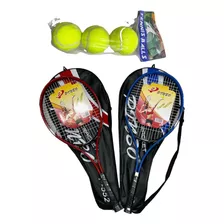 Raqueta Para Tenis Adulto Set X 2 + Bolas X 3 Unds