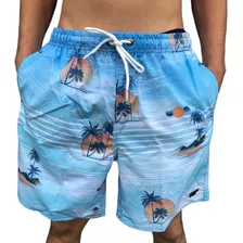 Bermuda Masculina Short Praia Com Elástico Premium Gangster