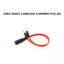 Cable Audio 3.5mm Auxiliar A Hembra Plus (2 A 1)