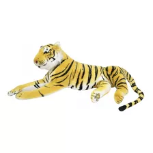 Tigre De Pelúcia Deitado 70 Cm Realista Decoração Fofy Toys