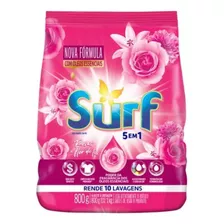 3x Sabão Em Pó Surf Rosas E Flor De Lis Pacote 800g