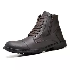 Bota Coturno Masculino Ziper Lateral Marrom Original Dubuy