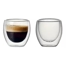 Set X2 Vaso Taza Doble Vidrio De 80 Ml Ideal Para Cafe 