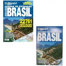 Kit Guia Rodovias Brasil 2023 Mapas Estradas De Todas Regiões Formato Livro + Roteiro De Estradas