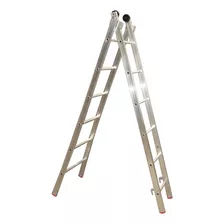 Escada De Alumínio Esticável Dupla Alulev 2x12 Degraus - Ed1