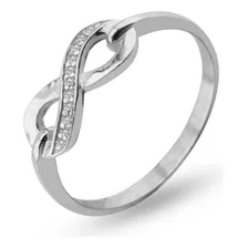 Anillo Infinito Plata Con Piedras 925 Mujer Mama Novia 