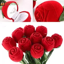 Joyero Con Forma De Rosa Para Anillo Especial San Valentín