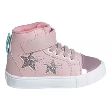 Tênis Infantil Feminino Botinha Com Brilhante Glitter Menina