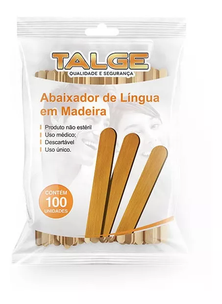 Abaixador De Língua Em Madeira C/100 Un Talge