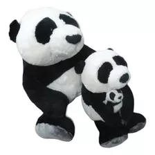 Família Panda Nici Pelúcia Pai 35cm + Mãe25cm + Filho 8cm