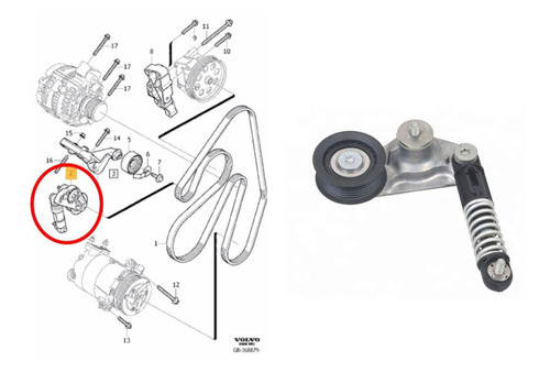 Tensor Dinamico Correa Alternador Volvo S60 Ii Xc60 Xc70 T5 Foto 2