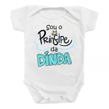 Body Roupa De Bebê Presente Príncipe Da Dinda Azul Menino