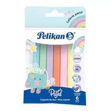 Crayones Triangular Jumbo De Cera Pastel Pelikan X 6 Uds