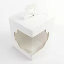 (24pç) Dv-14 Branca (7,5cm) Caixa Para 1 Cupcake Grande