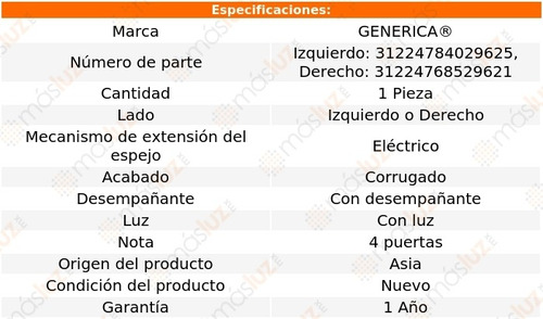 Espejo Elect Corrug C/desemp C/luz Mountaineer 06/10 Foto 2