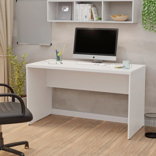 Mesa De Escritório Escrivaninha 120x60cm Tampo 30mm Branco