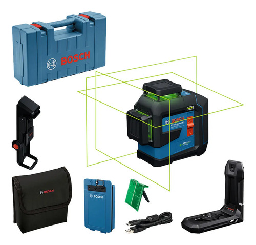 Nivel Laser Bosch 3 Lineas Verdes 360° Gll 80-33 G Li + Batería