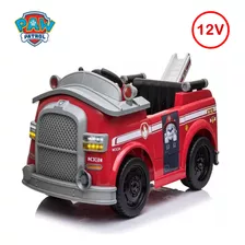 Carro Caminhão Elétrico 12v Bombeiro Patrulha Canina Marshal Cor Vermelho Voltagem Do Carregador 110v/220v