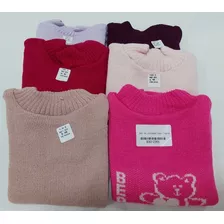 Kit C/ 3 Básica De Lã Blusa Bebê Menina Inverno Infantil