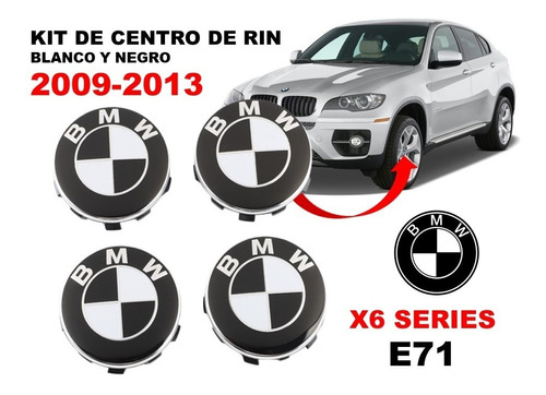 Kit De 4 Centros De Rin Bmw Serie X6 E71 2009-2013 68 Mm Foto 7
