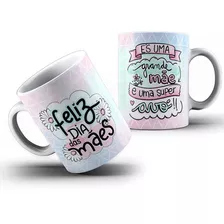 Caneca Feliz Dia Das Mães Kit 6 Unidades Porcelana Atacado