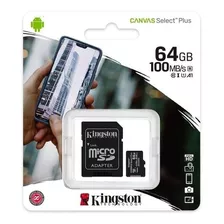 Memoria Micro Sdxc Kingston Canvas Select Plus 64gb C/adapt