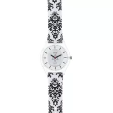 Reloj De Mujer Extra Liviano Status Blanco Y Negro S23g