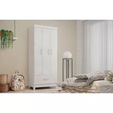 Guarda Roupa Prince 3 Portas Demobile Cor Branco