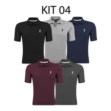 Kit 5 Camisa Gola Polo Marine Camiseta Masculina Original 