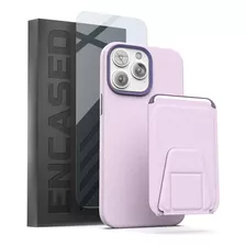 Funda Encased Para iPhone 14 Pro Leather Wallet Mag Pink