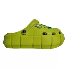 Chalas Crocs Mujer Zueco Plataforma Verde Limon