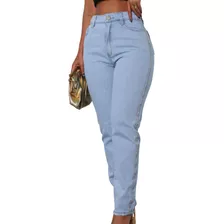 Calça Jeans Mom Com Detalhe Viés Moda Feminina