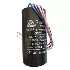 Capacitor Dual Lavadora Universal 55+17 Uf Mfd Voltaje 250v