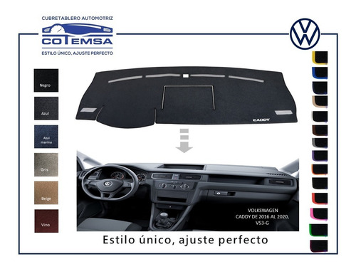 Cubretablero Bordado Volkswagen Caddy, 2016 2020 Foto 5