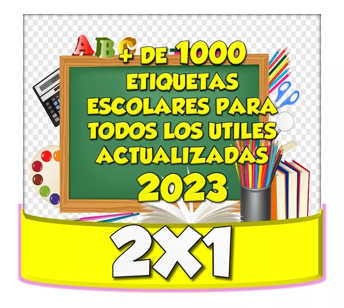 Mega Kit Imprimible Etiquetas Escolares 2022