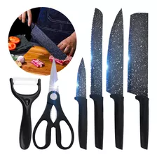 Jogo De Facas Kit 6 Peças Para Cozinha Inox Antiaderente