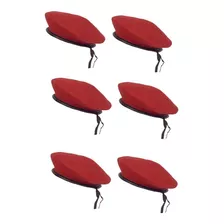 Boina Escolar Set De 6 Boinas Roja Envio Gratis!