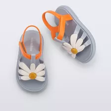 Sandália Infantil Mini Melissa Hip Bloomy Baby Azul/laranja